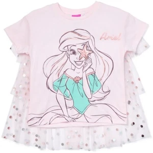 Disney The Little Mermaid Ariel Girls 100% Cotton Tee & Cape Set (Size 3 - New) - Picture 1 of 2