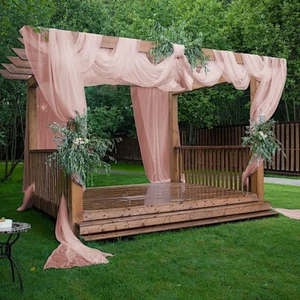 5ft x 32ft DUSTY ROSE Premium Chiffon Sheer Backdrop CURTAIN PANEL Drape Party - Picture 1 of 5