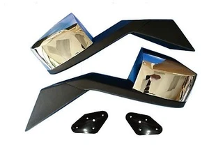 Volvo Truck Hood Chrome Mirror Set Vn Vnl + Mounting Plates 82361058 82361059. - Picture 1 of 4