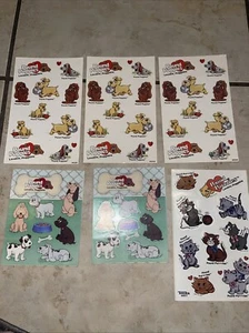 Vintage 80’s Tonka Gibson Greetings Sticker Sheets - POUND PUPPIES - Rare - Bild 1 von 4