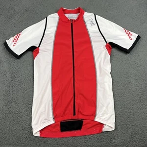 Gore Bike Wear Cycling Jersey Mens Large White Red Full Zip Short Sleeve - Picture 1 of 7
