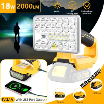 18V LED Arbeitsleuchte für Dewalt 18V Akku 30W 2400LM Taschenlampe with USB Port - Bild 1 von 4