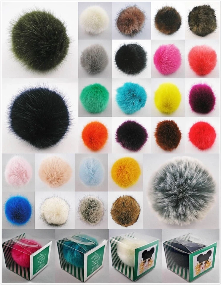 RICO DESIGN Rico Accessoire Fellbommel Kunstfell Bommel Fellpompon Pompon Kunstpelz ca. 10cm