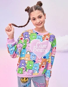 Care Bears Classic Colorful Kawaii Sweatshirt Size Girls 12Y/Adult Extra Small - Picture 1 of 4