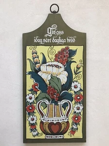 Vintage Berggren 1971 Swedish Folk Art Plaque Give Us This Day Our Daily Bread - Picture 1 of 8