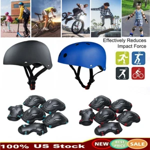7PCS/Set Adult Women Men Safety Skating Bike Helmet Knee Elbow Protective Gear - Picture 1 of 51