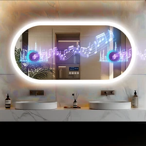 800/1200MM Oval LED Bathroom Mirror with Lights Anti-Fog, Bluetooth Speaker IP65 - Picture 1 of 18