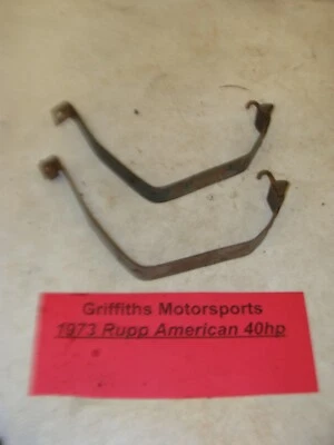 1973 RUPP American TR 440 40hp Tohatsu gas fuel tank mount clamp straps j hooks - Image 1 of 4