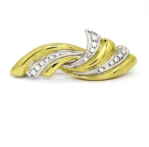 Brosche F Anhang Gelbgold 18k, Weißgold 18k und Diamanten Brillantschliff - Picture 1 of 3