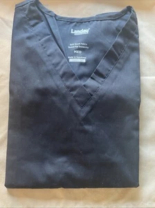 Landau V Neck Scrub Top Black Style 8219 Size Medium - Picture 1 of 2