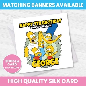 PERSONALISED SIMPSONS BIRTHDAY CARDS ANY NAME AGE RELATION OCCASION - Picture 1 of 2