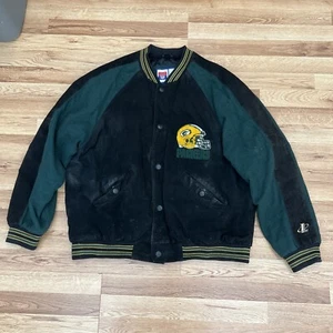 Vintage 90s Logo Athletic Green Bay Packers Varsity Jacket Size XL - FLAW READ!! - Picture 1 of 18