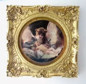 GABRIEL FERRIER "The Guardian Angel With Child" CANVAS REPLICA PAINTING 26" x 26 - Bild 1 von 15