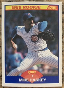 1989 Score Baseball #624 Mike Harkey Rookie Card - Chicago Cubs
