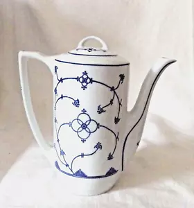 " Kaffeekanne Strohblume " orig. Jaeger Eisenberg / Thüringen SAKS indisch blau - Bild 1 von 3