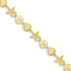 14K Gold Seashell Fancy Link Bracelet 7.5"