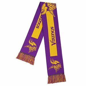 Minnesota Vikings Scarf Knit Winter Neck - Double Sided Big Team Logo New 2016