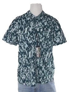 H&M Camicia Da Uomo Xl Extra Large Manica Corta Verde In Cotone Regular Batik - Imagen 1 de 7