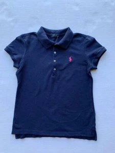 NWT Polo Ralph Lauren Navy Big Girls Stretch Mesh Polo Shirt 7 pse1021 - Picture 1 of 1