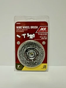 Ace 3 in Wire Wheel Brush 1/2 in 3/8 in Arbor Hole Fine Wire No 2099646 - Picture 1 of 3