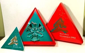 Swarovski 1992 Cristal Anual Navidad Copo de Nieve Estrella Ornamento Austria Certificado de Autenticidad Caja Original - Imagen 1 de 5