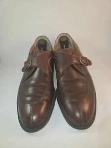 Brooks Brothers Saddle texturered Brown Single Monk US 11 Made In Italy - Picture 1 of 6