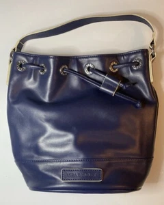 Vera Bradley Bucket Bag Classic Drawstring Purse Faux Leather Vegan - Picture 1 of 9