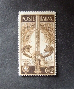 Francobolli Italia Regno 1911 Unità d'Italia Espos. di Roma e Torino 2 cent. - Foto 1 di 1