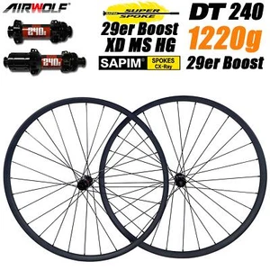 AIRWOLF T1100 Carbon MTB XC Wheelset 1220g 29er BOOST Tubeless DT240 110/148mm - Picture 1 of 21
