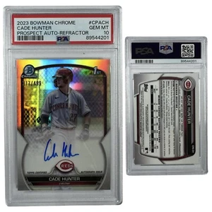 2023 Cade Hunter Bowman Chrome Prospects Auto Refractor /499 #CPACH PSA GEM 10 - Picture 1 of 1