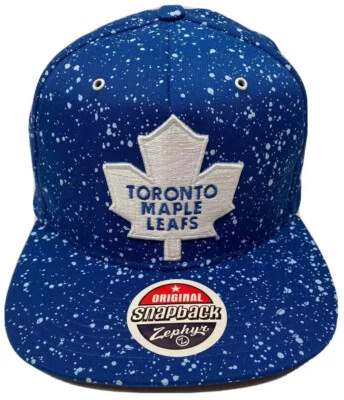 Zephyr NHL Toronto Maple Leafs RARE "Splatter" flat bill SnapBack Hat BRAND NWT - Image 1 of 4