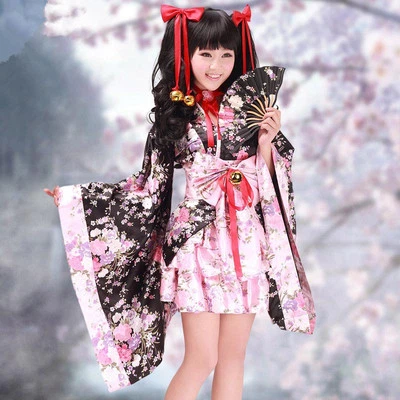 HANDGEFERTIGT Vocaloid Cosplay Kostüm Kleid lolita Gothic Kimono Japan Maid sexy Sakura Pink