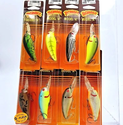 Vtg Bomber Lures Model A Crankbait 7A Orange Pack 1/2 Oz 8-10 Ft Choose Color - Image 1 of 4
