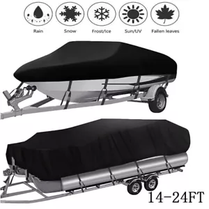 210D Impermeable Resistente Remolque Barco Cubierta Pesca V-Casco/Pontón 14-24 Ft - Imagen 1 de 17