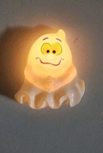 Vtg Halloween Ghost BLOW MOLD Blinking Light W/ Stake Easter Unlimited Fun World - Picture 1 of 8