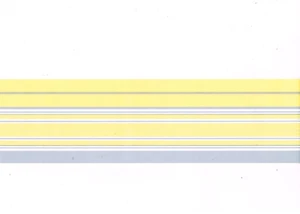 Contemporary Yellow Slate Blue STRIPE Stripes Wallpaper Border - Picture 1 of 3