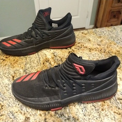 RARE adidas Dame 3 Black Scarlet NBA Basketball Sneaker Shoes CQ0270 Mens 13.5 - Image 1 of 4