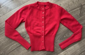 Red Cardigan EUC Missing Tags See photo measurements XS - Picture 1 of 7