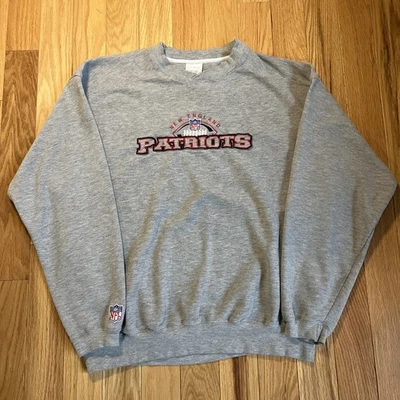 Moletom Vintage New England Patriots Gola Redonda Masculino Cinza Grande Puma NFL 90s - Imagem 1 de 4
