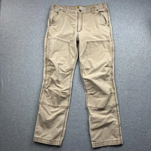 Carhartt Pants Mens 36 Tan Relaxed Fit Double Knee Workwear Utility Canvas - Picture 1 of 16