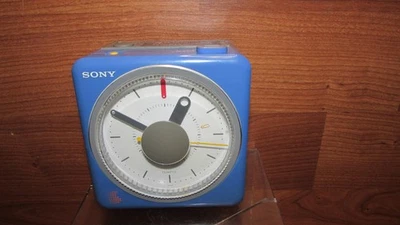 Sony Blue ICF-A10W Analog Alarm Clock Radio Vintage TESTED WORKING - Image 1 of 4