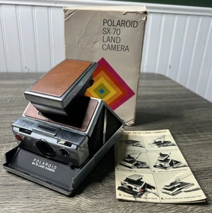 Polaroid SX-70 Land Camera Model 1 Tan W/ Original Box Quick Guide Manual Mint! - Picture 1 of 22