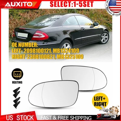 Mirror Glass Heated with Adjust for Mercedes-Benz CLK320 CLK350 CLK430 2-10X - Image 1 of 4