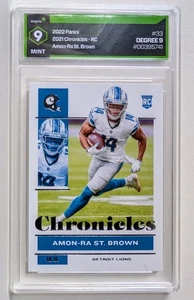 2021 Chronicles Amon Ra St Brown Rookie #3 Classificato Mint 9 - Foto 1 di 2