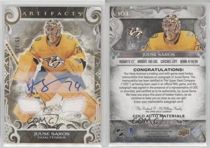 2024-25 Upper Deck Artifacts Goalies Gold Material /65 Juuse Saros #103 Auto - Picture 1 of 3