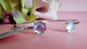 Brazalete brazalete dicroico Kendra Scott Mérida pellizco unido mica en amatista nuevo con etiquetas - Imagen 1 de 5