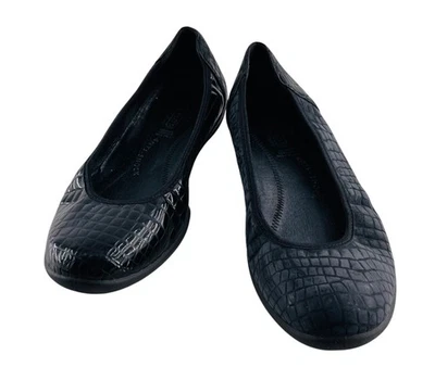 Fly Flot Mujer Cuero Cocodrilo Negro Planos Superiores Talla 37 Foto 1 de 4