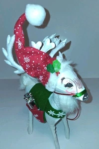 12"Annalee 2007 White Snowflake Reindeer Christmas Gift Bag Posable Holiday  - Picture 1 of 10