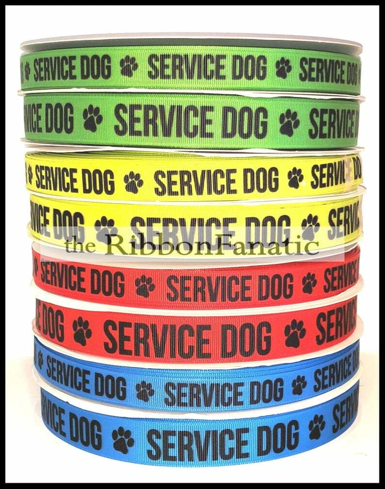 3yds 5/8" or 7/8" Service Dog Collar  Red Blue Yellow Green  Grosgrain Ribbon - Image 1 of 1
