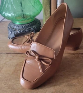 Mocasines sin cordones J.Crew Camel marrón cuero mocasines damas planos 8 zapatos - Imagen 1 de 10